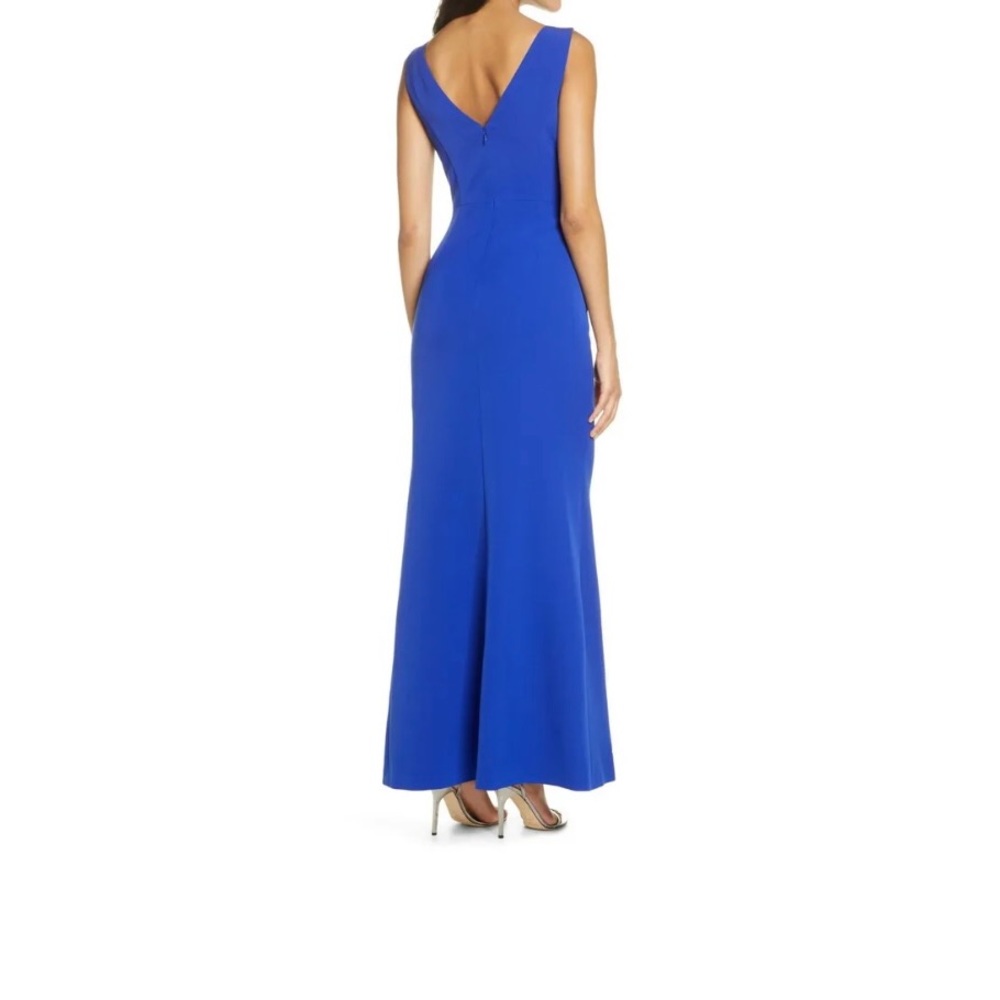 Eliza J Royal Blue Sleeveless Cascading Ruffle- Maxi Dress - Picture 2 of 7
